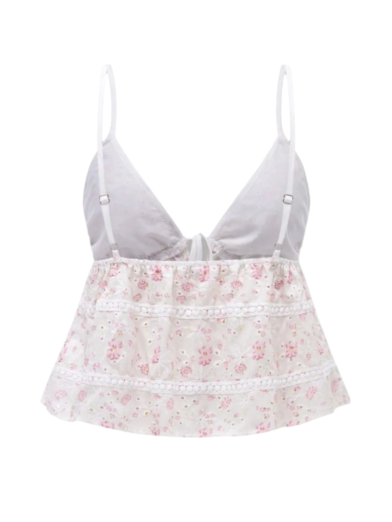 Kvinders Cami Top Blomsterprint Knyttet Polyester Spandex 1