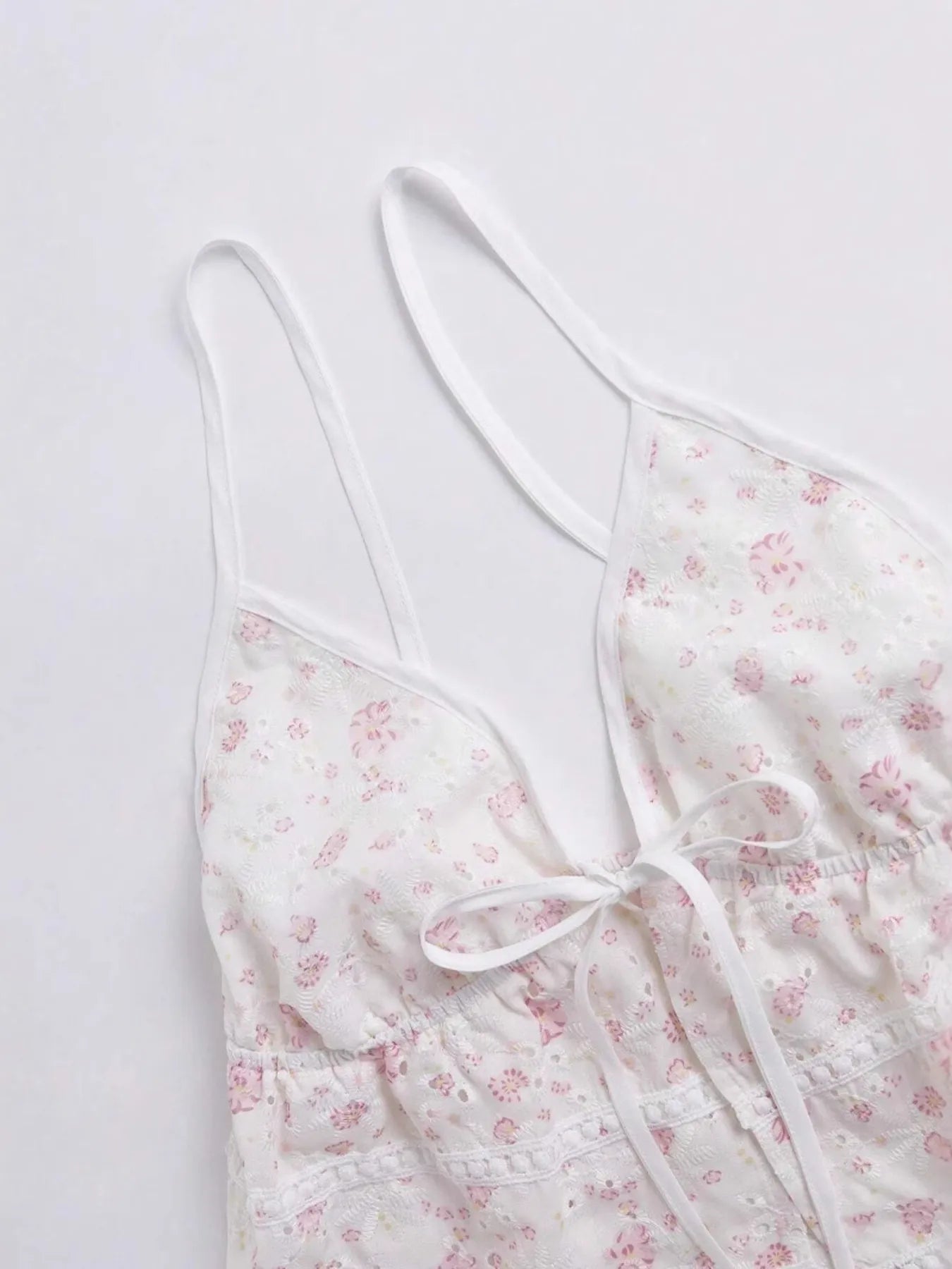 Kvinders Cami Top Blomsterprint Knyttet Polyester Spandex 2