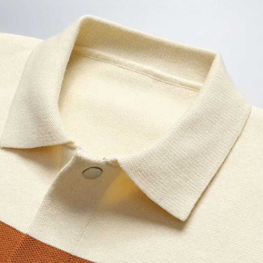 Kvinders Cardigan Med Polokrave Og Stribedekoration 3