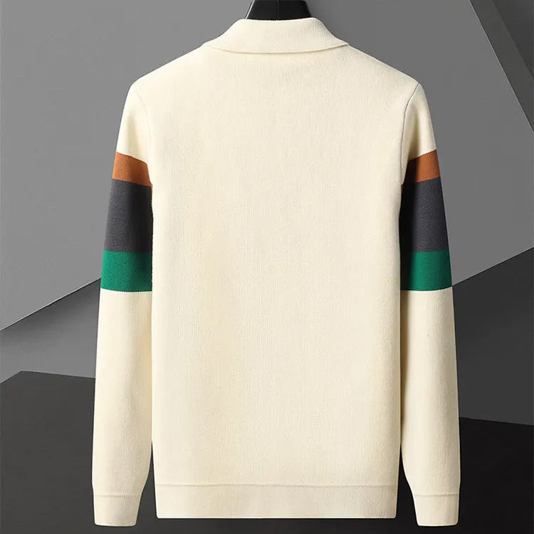 Kvinders Cardigan Med Polokrave Og Stribedekoration 4