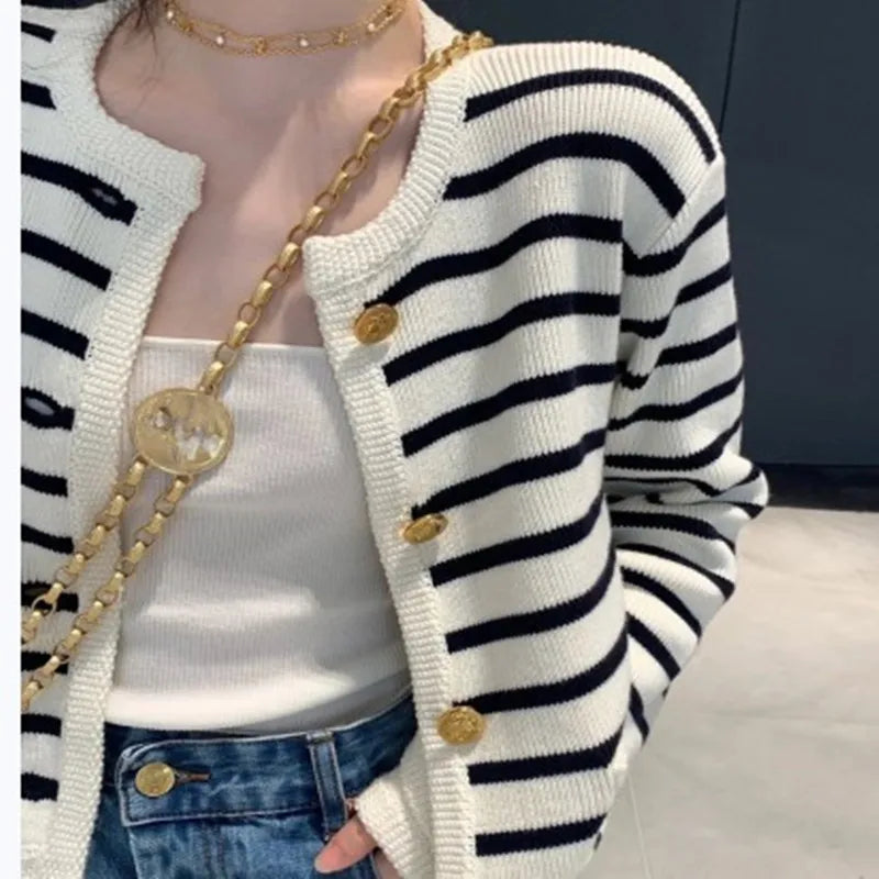 Kvinders Cardigan O-hals Strikket Langærmet Casual 4