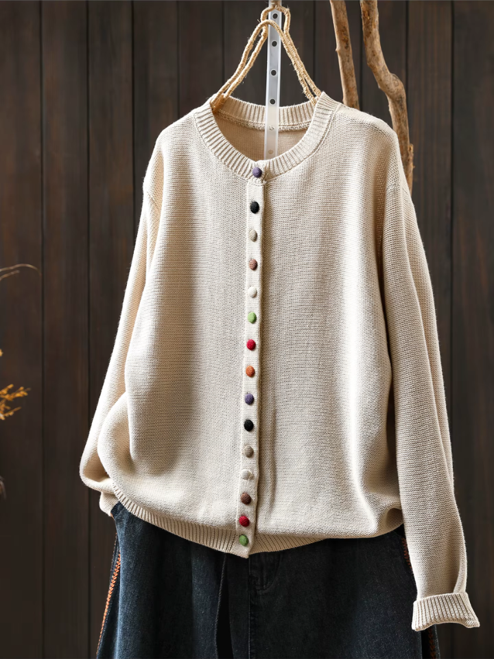 Kvinders Cardigan med Drapering 1