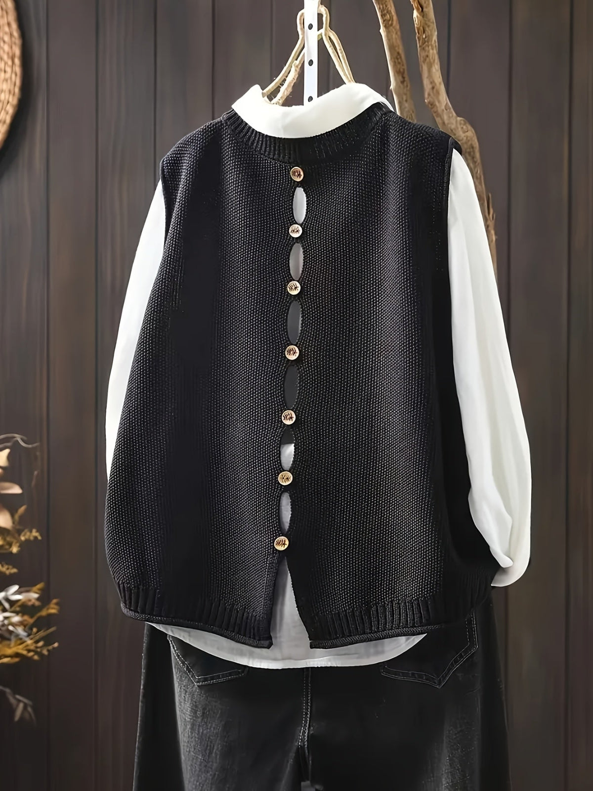 Kvinders Cardigan med Elegant Drapering 1