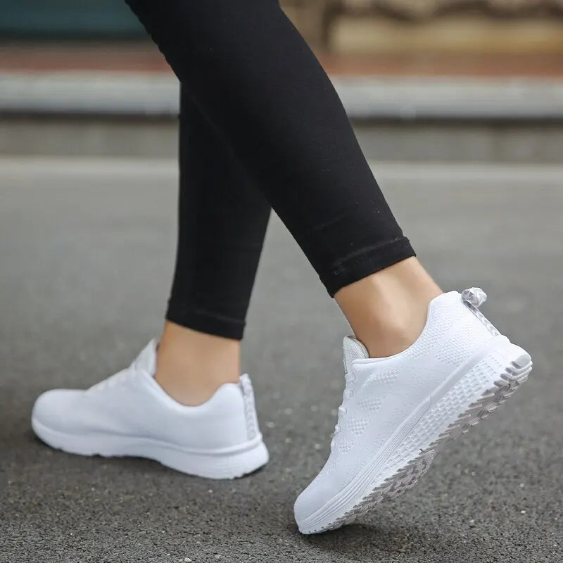 Kvinders Casual Sko Åndbar Mesh Flade Sneakers 2