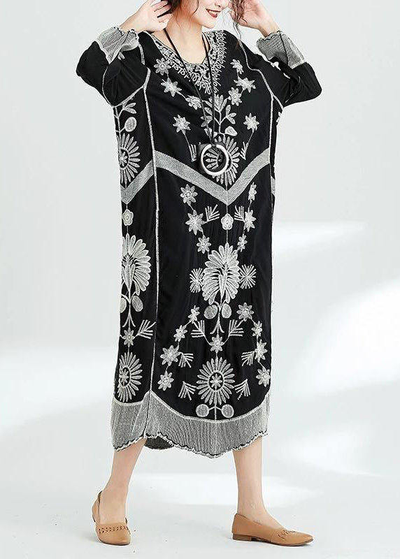 Kvinders Chiffon Kjole V-Hals Løs Pasform 2