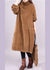 Kvinders Corduroy Kjole Turtleneck Lange Ærmer Patchwork Design 3