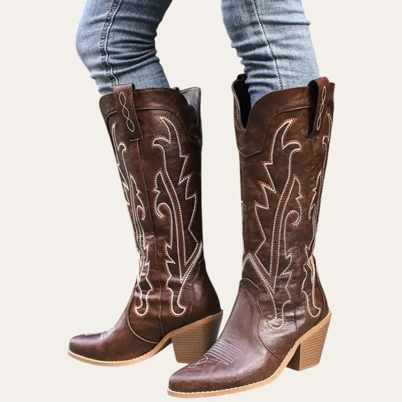 Kvinders Cowboy Støvler Brun 1