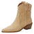 Kvinders Cowboy Støvler Suede Beige 0