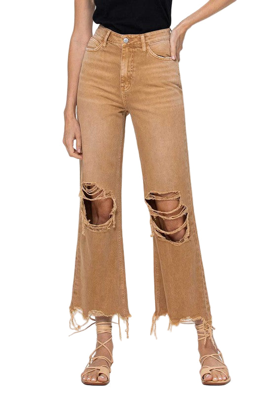 Kvinders Crop Flare Jeans Vintage 90'erne 0