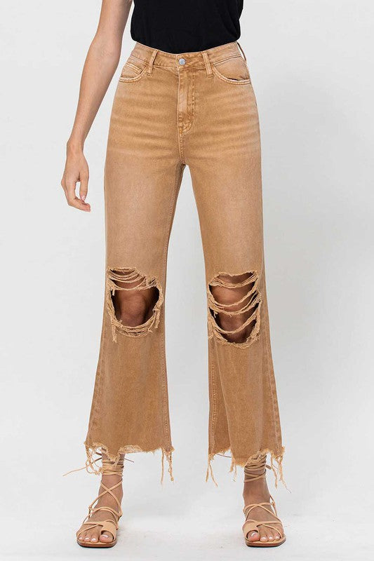 Kvinders Crop Flare Jeans Vintage 90'erne 1
