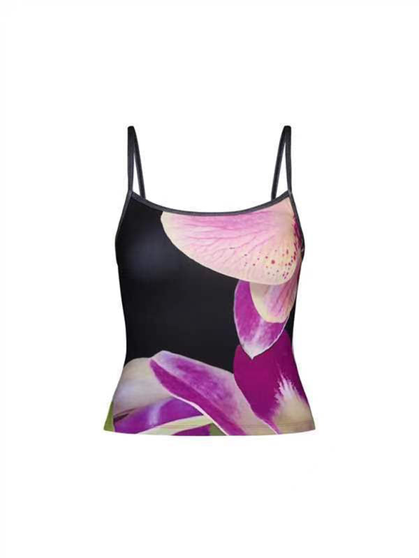 Kvinders Crop Top Blomsterprint Rygløs Spaghetti Strop 10
