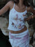 Kvinders Crop Top Blomsterprint Rygløs Spaghetti Strop 6