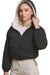 Kvinders Cropped Jakke Reversibel Sherpa Nylon med Hætte 0