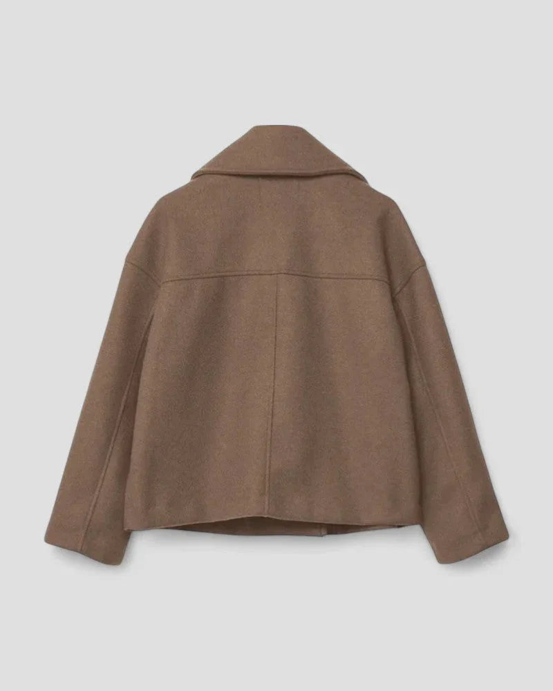 Kvinders Cropped Peacoat Dobbeltradet Stil 2
