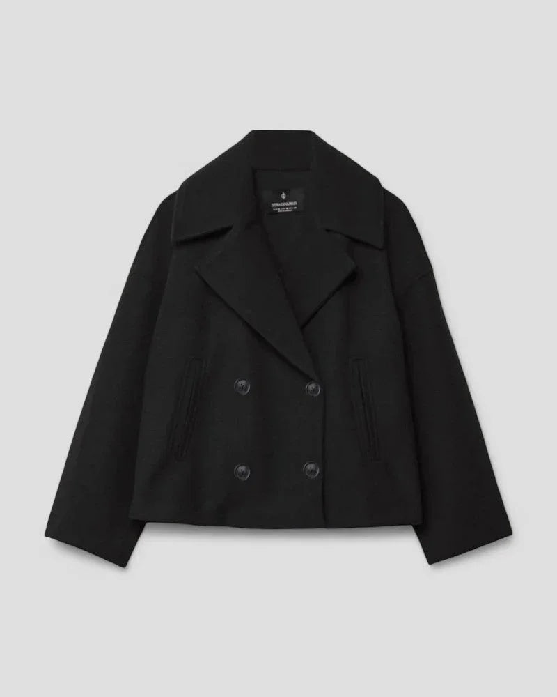 Kvinders Cropped Peacoat Dobbeltradet Stil 3