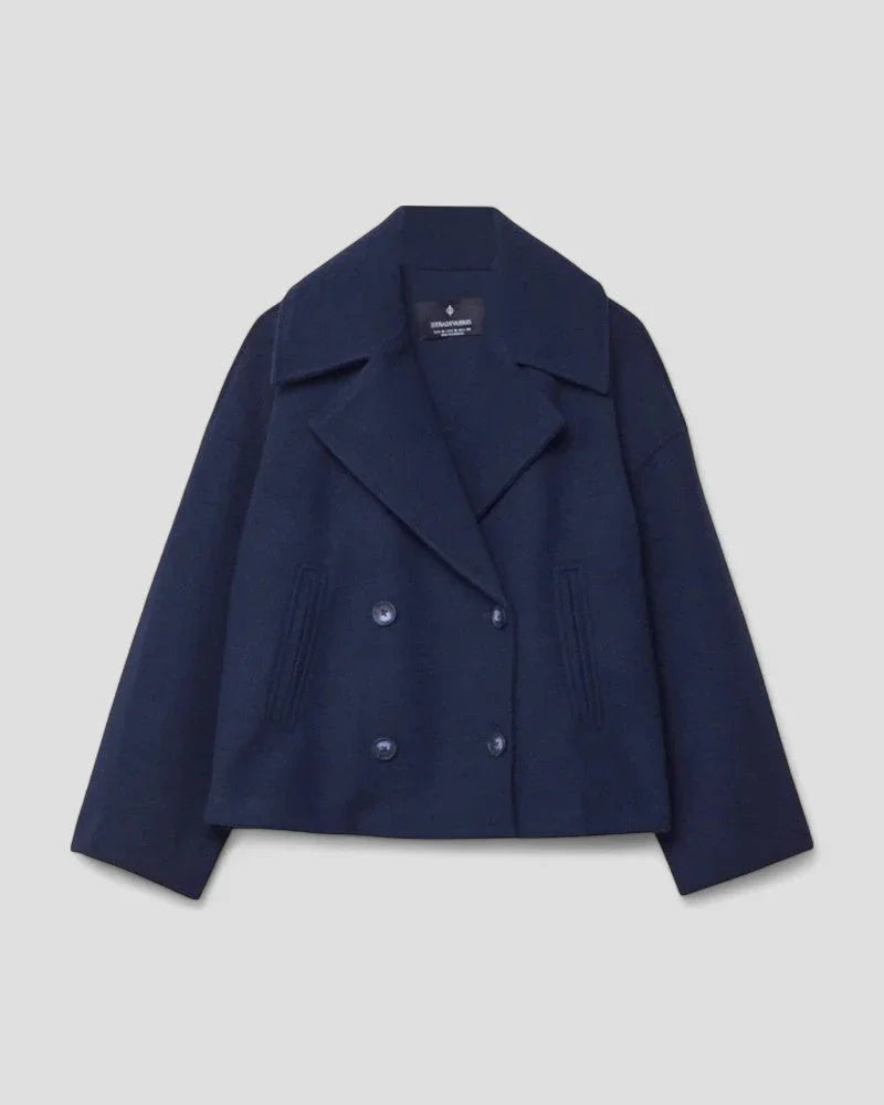 Kvinders Cropped Peacoat Dobbeltradet Stil 5