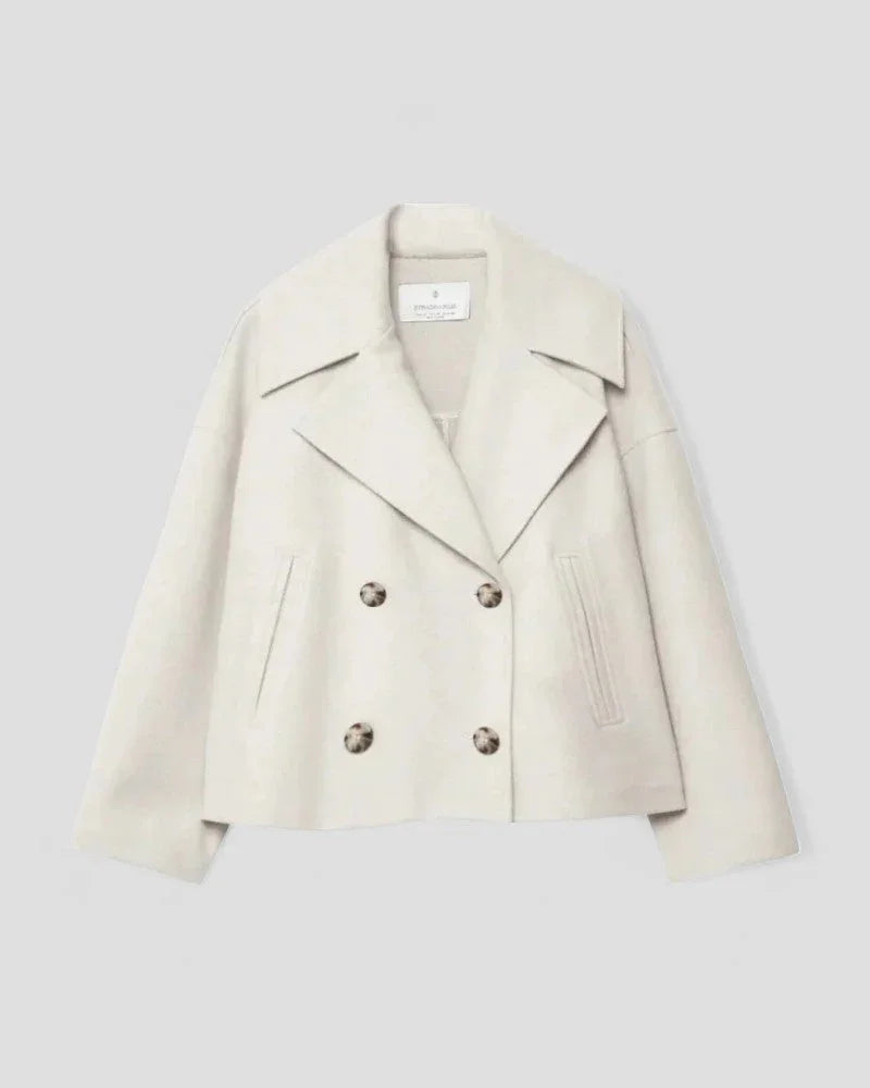 Kvinders Cropped Peacoat Dobbeltradet Stil 6