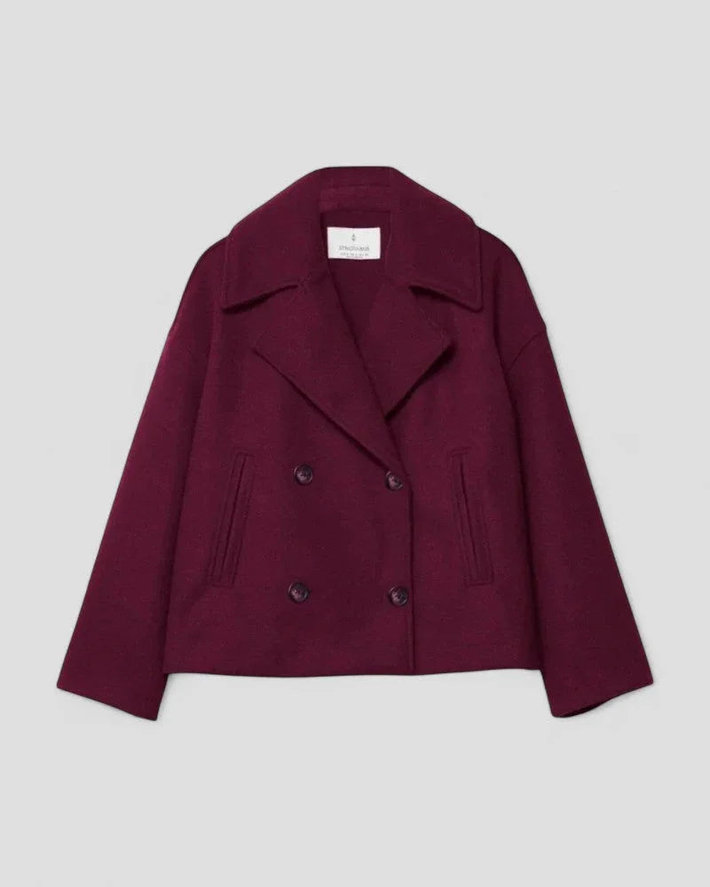 Kvinders Cropped Peacoat Dobbeltradet Stil 7