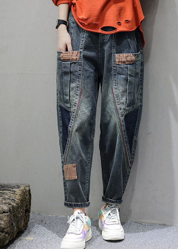 Kvinders Denim Bukser med Lommer og Patchwork 1