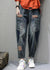 Kvinders Denim Bukser med Lommer og Patchwork 1
