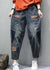 Kvinders Denim Bukser med Lommer og Patchwork 2