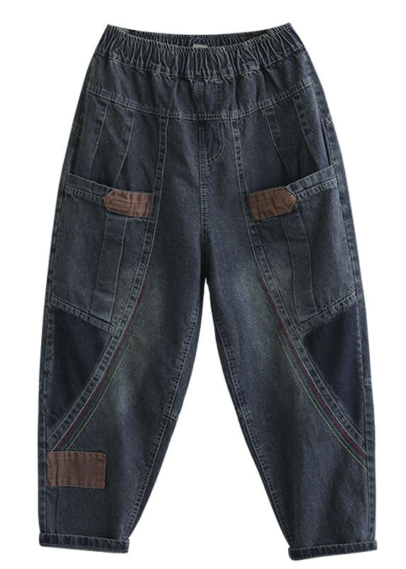 Kvinders Denim Bukser med Lommer og Patchwork 4