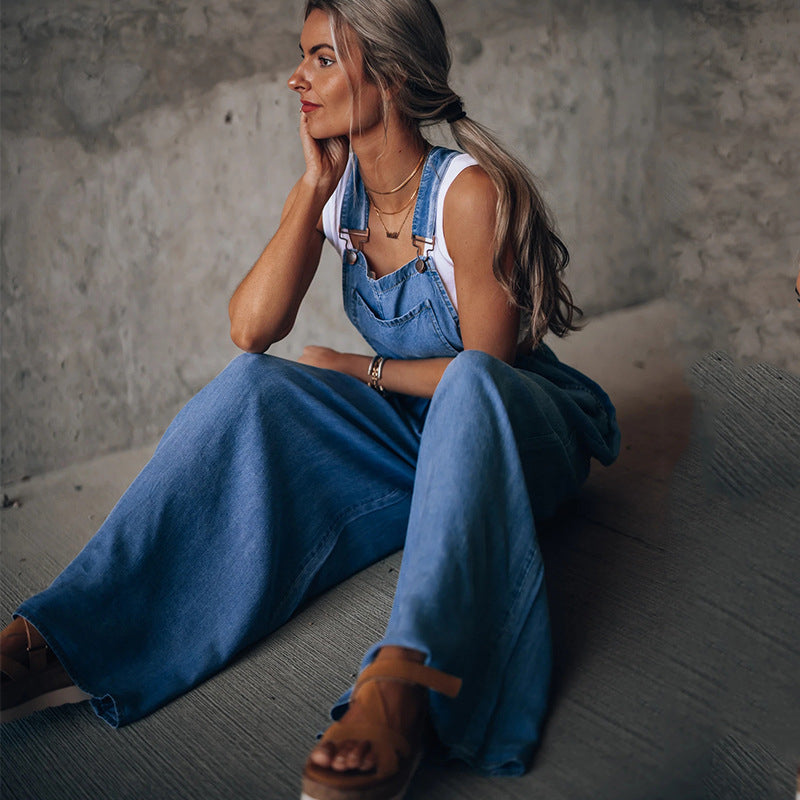 Kvinders Denim Jumpsuit Stilig Design 3