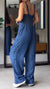 Kvinders Denim Jumpsuit V-Hals Komfortabel 4