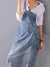 Kvinders Denim Latzkjole Casual 4