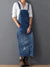 Kvinders Denim Latzkjole Casual 8