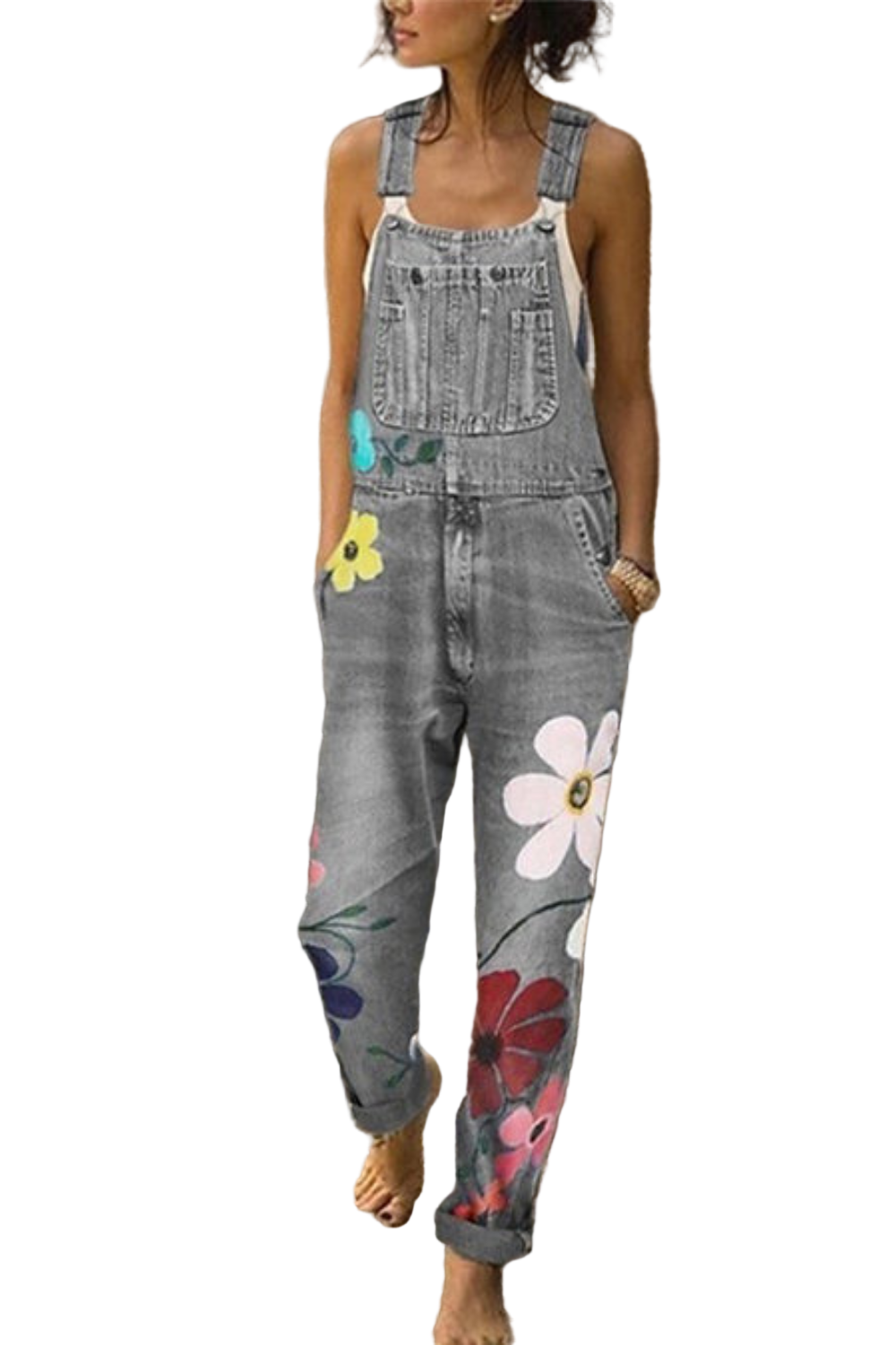 Kvinders Denim Overall Uden Ærmer 0