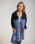 Kvinders Denim Overcoat med Ulddetaljer 1