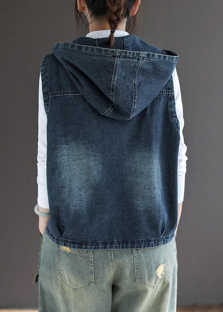 Kvinders Denim Veste med Lynlås og Lommer 3