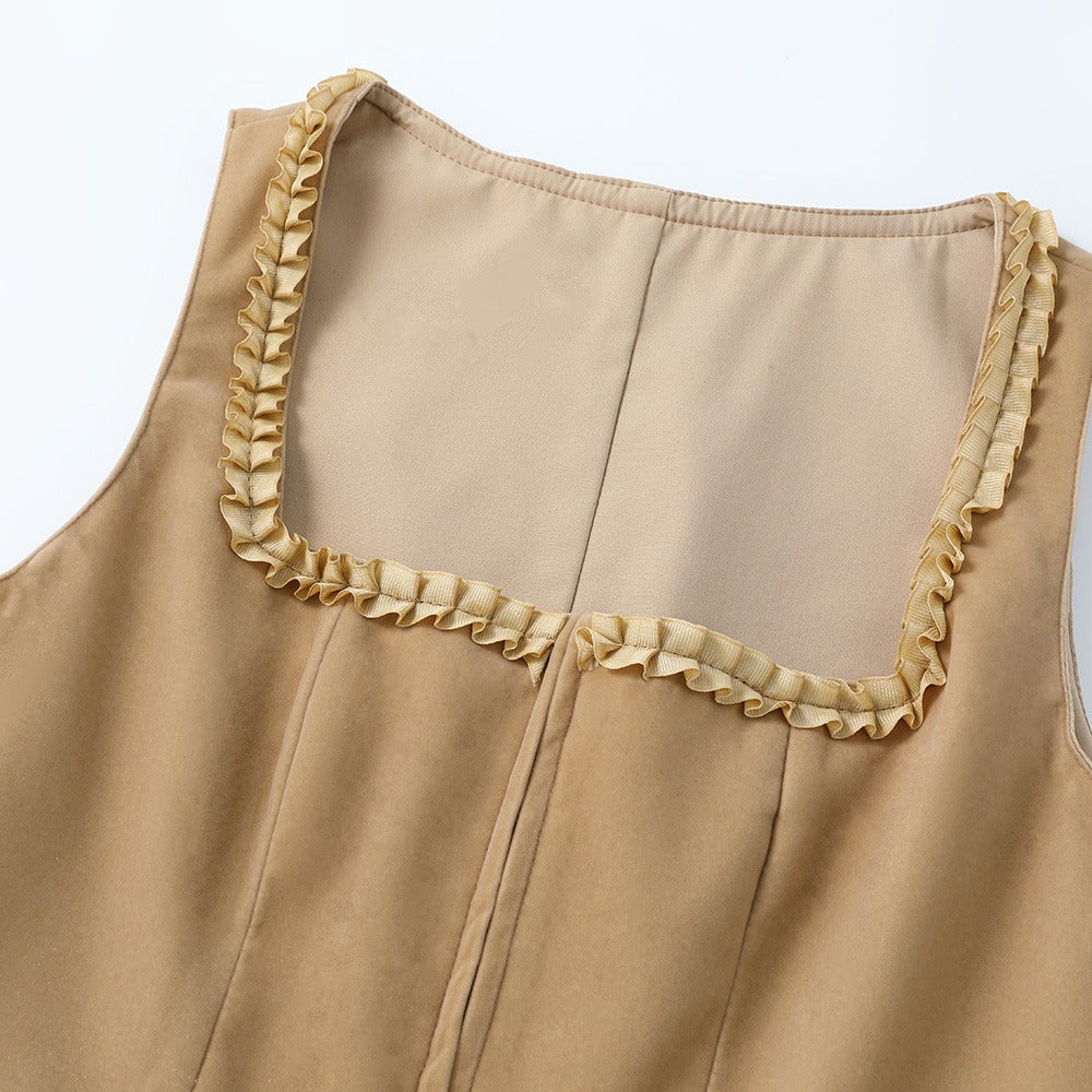 Kvinders Dirndl Leopardmønster Polyester med Schürze 7