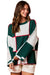 Kvinders Farveblok Sweater Casual Blødt Strik med Blanket Stitch 0