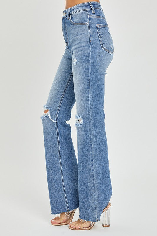 Kvinders Flare Jeans Høj Talje Medium Denim 2