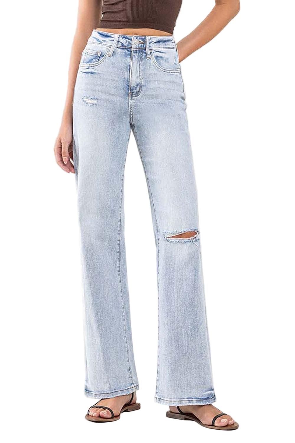 Kvinders Flare Jeans Høj Talje Vintage Stil 0