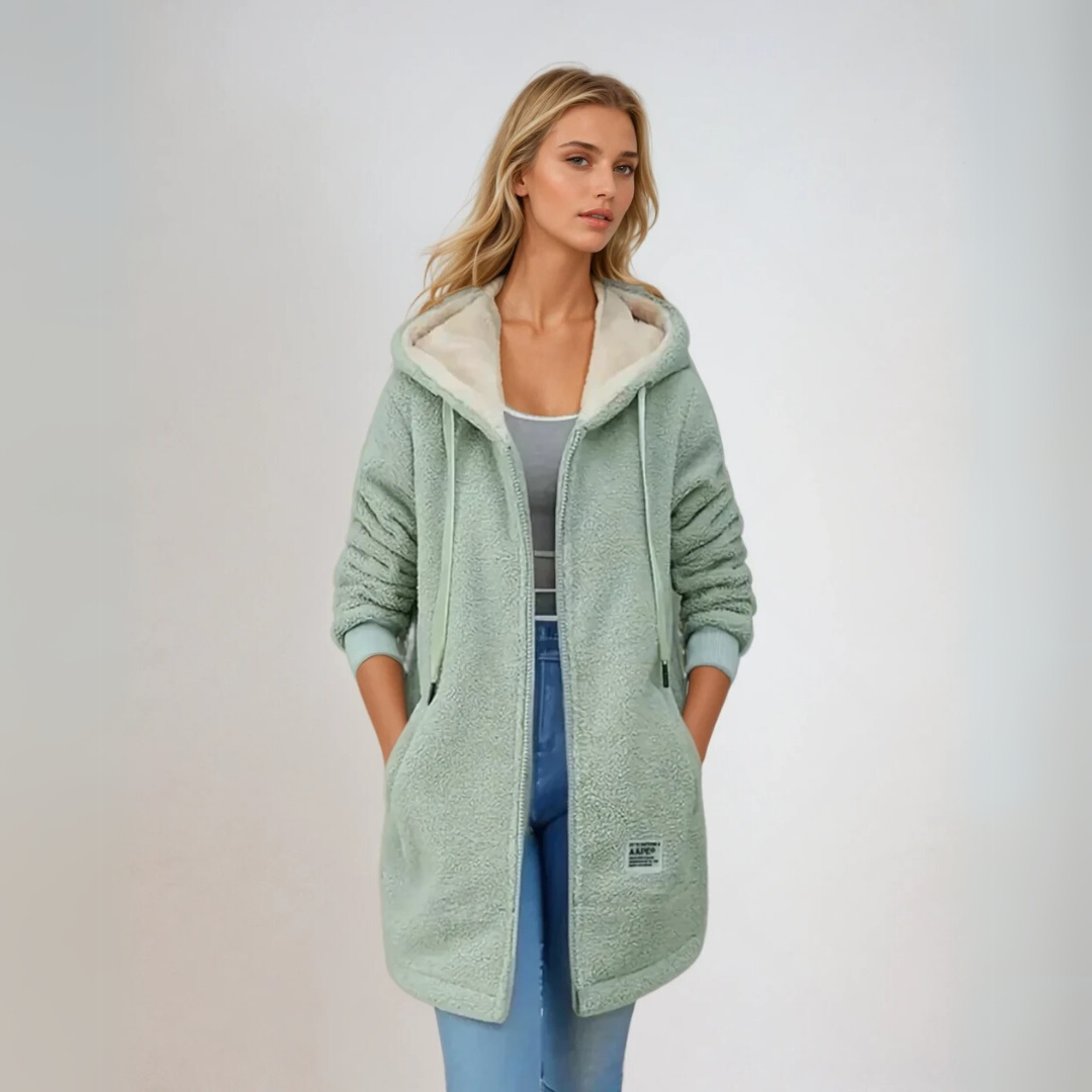 Kvinders Fleece Jakke Oversized Blød 1
