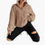Kvinders Fleece Sweater med Halv Lynlås og Kabelmønster 6