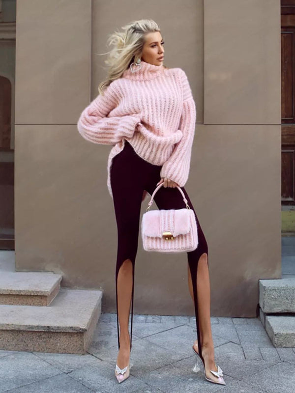 Kvinders Fluffy Langærmet Pullover Sweater 2