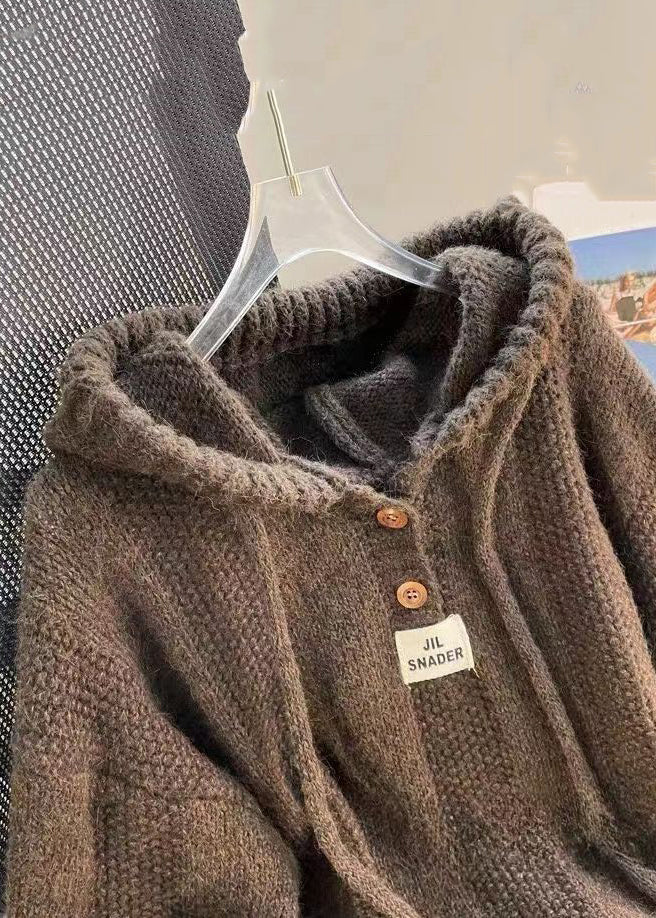 Kvinders Hættetrøje med Snørebånd og Knapper 2