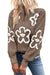 Kvinders Half Zip Sweater Blomstret Viskose Polyester Polyamid 3