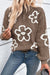 Kvinders Half Zip Sweater Blomstret Viskose Polyester Polyamid 4
