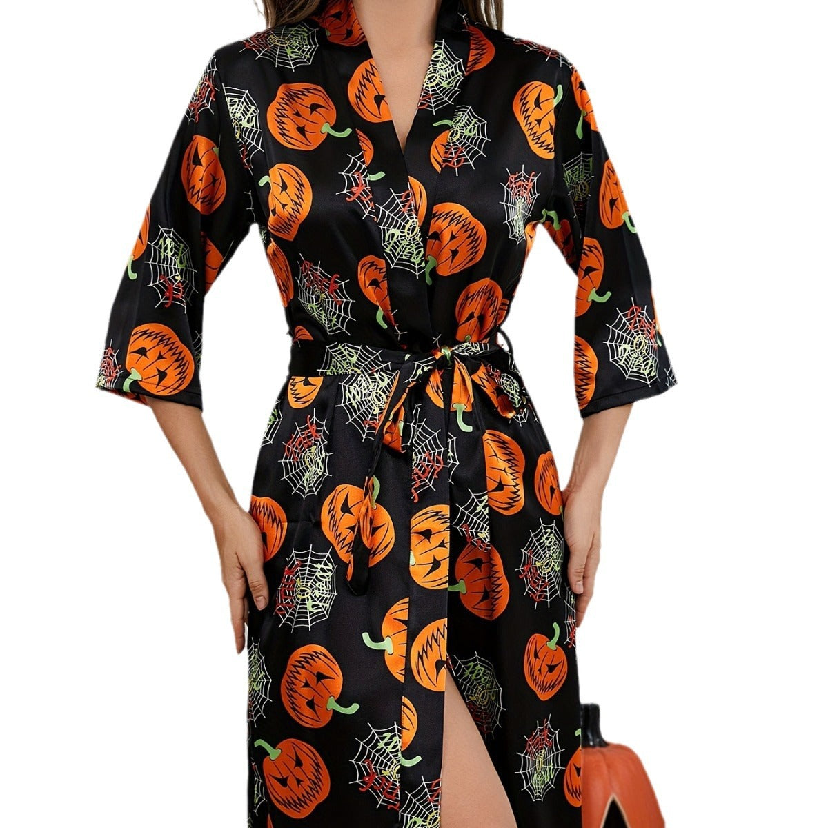 Kvinders Halloween Kostume Grusom Kjole med Græskar Mønster 5
