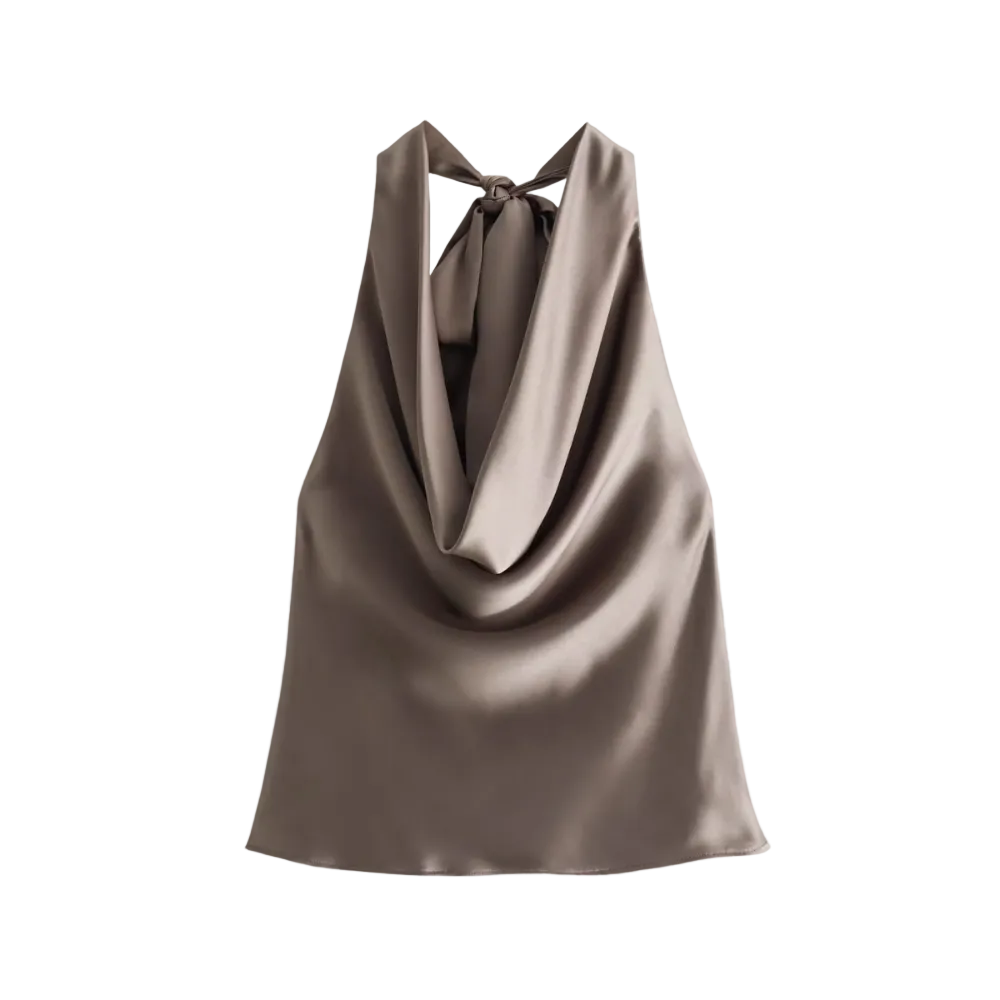 Kvinders Halter Tank Top Draperet 0