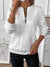Kvinders Halv Zip Langærmet Sweatshirt Tekstur Polyester 0
