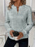 Kvinders Halv Zip Langærmet Sweatshirt Tekstur Polyester 7