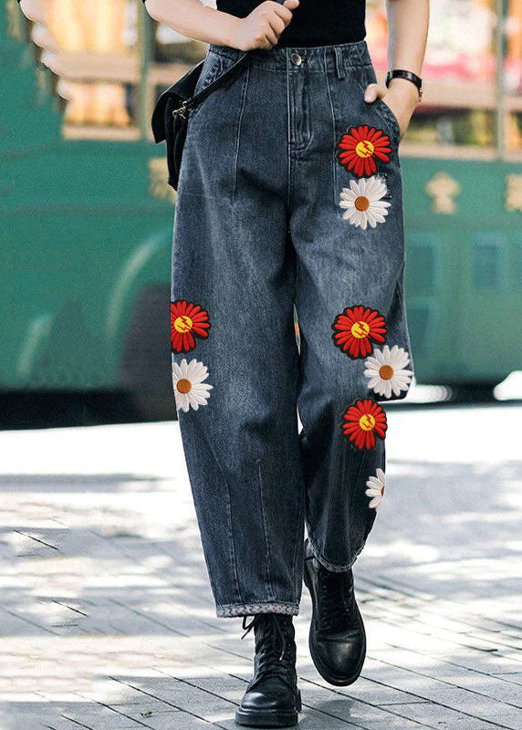 Kvinders Harem Bukser Høj Talje med Lommer Casual Komfortabel Stil 5