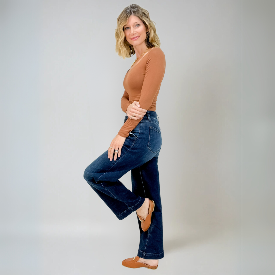 Kvinders Hi-Rise Komfort Luksus Bred Ben Jeans 3
