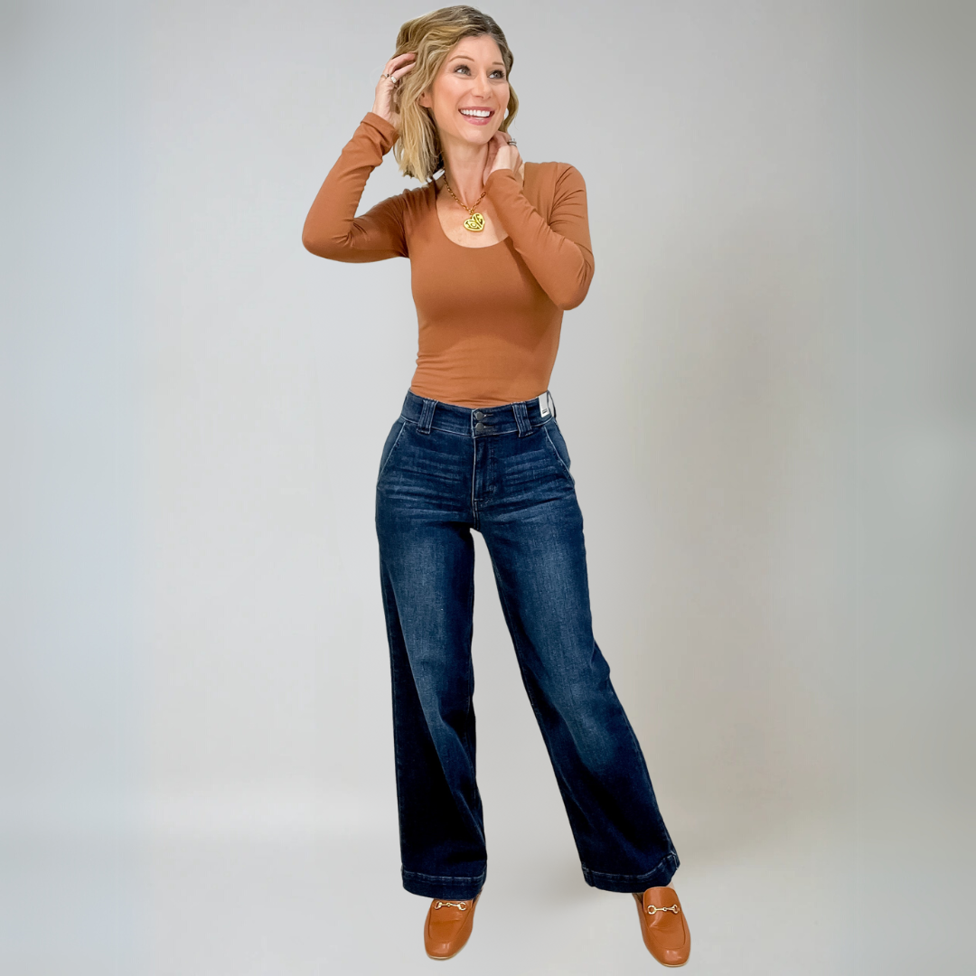 Kvinders Hi-Rise Komfort Luksus Bred Ben Jeans 4